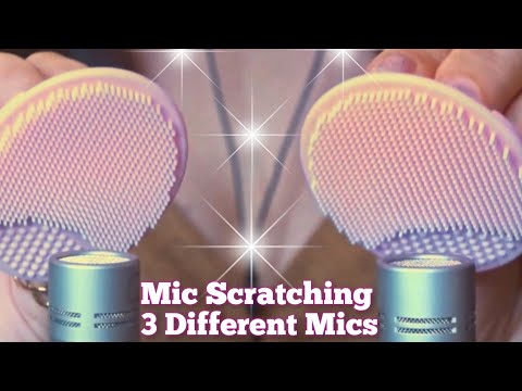 3 X BEST Mic Scratching with Silicone Triggers on 3 Different Microphones | No Talking ASMR