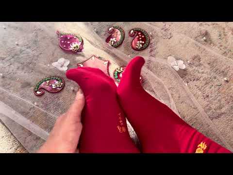 ASMR feet in red socks full of hope