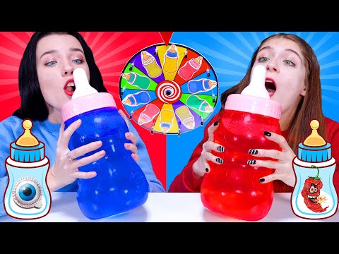 Mukbang Bottle Candy Challenge 컬러 보틀 젤리 우유병 먹방 LiLiBu