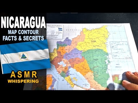 ASMR: NICARAGUA map outline drawing with regions | Facts and Secrets | ASMR relaxing whisper words