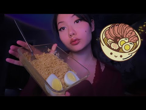 ASMR Spicy Cheesy Ramen Mukbang 🍜🌶️