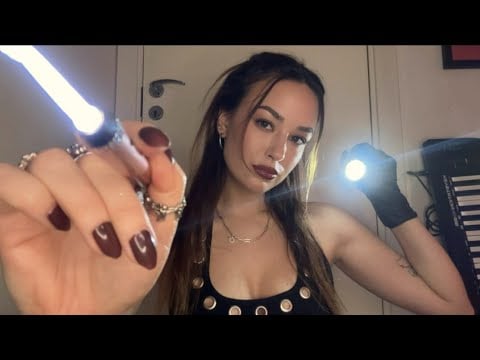 [ASMR] inspecting your eyes & face before bed 