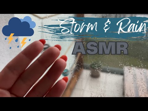 Balcony ASMR during Storm & Rain (Camera Tapping & Scratching)