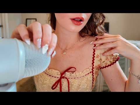 ASMR scratching on my outfit ✨ fabric sounds + up close whispers