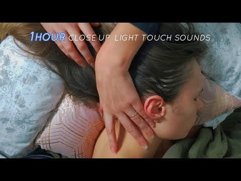 ASMR light touch Massage on head, neck & side profile | 1 hour cozy asmr for sleep - Whispered