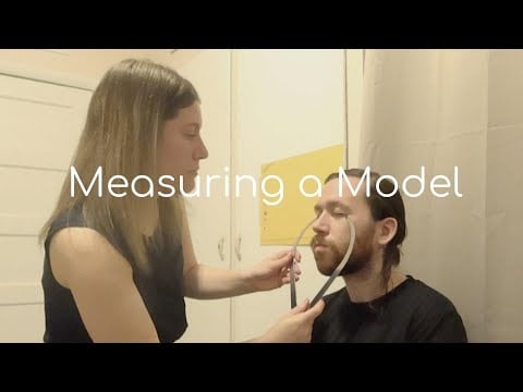 Measuring a Model with Calipers and Skin Impressions - Real Person ASMR