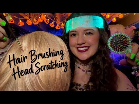 Head Massage ASMR 💆🏻‍♀️✨ Hair Brushing, Scalp Scratching, Mouth Sounds, & Tingles