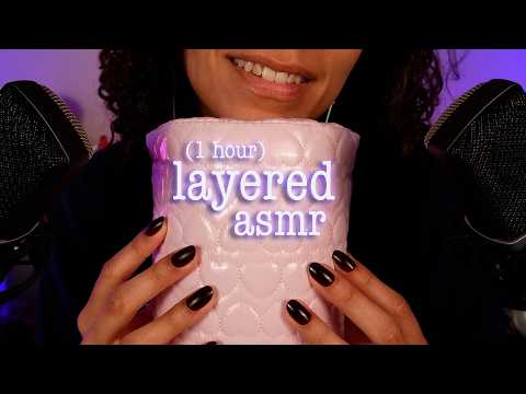 *1 HOUR* Layered Gentle MOUTH SOUNDS + Tapping & Crinkles (background asmr for sleep) | ASMR