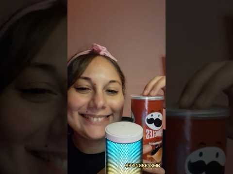 ASMR | Experimentando o pringles de churrasco ☺️ #relax