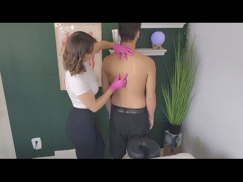 ASMR Real Person - Chiropractic Back, Neck & Shoulder Exam *Back and Shoulder *CRACKS* for PAIN