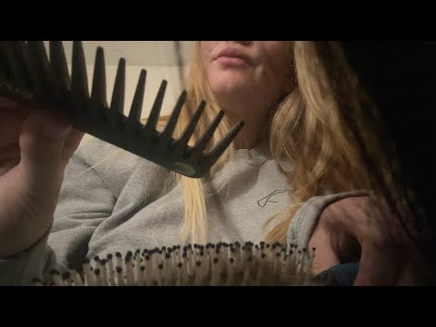 hair brushing + scalp massage | humming lofi asmr 