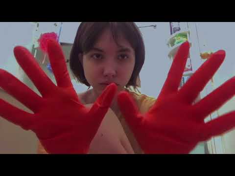 ASMR rubber gloves 🧤 + hands sounds 👏🏿 АСМР резиновые и виниловые перчатки + мокрые звуки рук