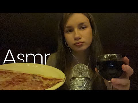 АСМР МУКБАНГ пиццы  тихим голосом 🤫🍕/MUKBANG