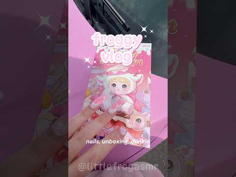 FROGGY VLOG 🐸💅🏻🧋 #asmr #nails #dunkin #unboxing #blindbox