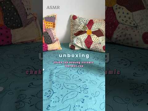 ASMR unboxing chako lab bawang ceramic thermos cup 🩵 (pay no mind to my nails 😭 #asmr #unboxing