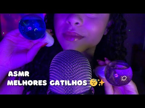 ASMR| melhores gatilhos pra você dormir agora - mouth sounds, ice globes, tapping...