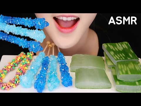 ASMR ALOE VERA, ROCK CANDY, ROPE JELLY CANDY ASMR NO TALKING