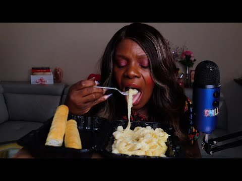 Cream Seafood Pasta Night ASMR Eating Sounds