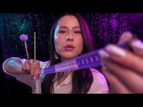 ASMR Face Measuring with Random Objects 📏🤏 Visual, Ear to Ear Tingles, Sleep & Relaxation