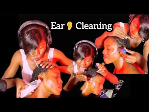 ASMR Ear Cleaning, Ear Eating, Ear Biting Scalp Scratching, Ear Licking & fake spit painting