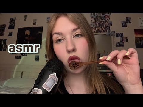 asmr ликинг палочки для мёда|звуки рта|asmr licking honey stick 🍯