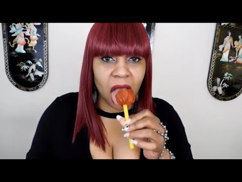 The Best ASMR Tingles Sweet and Spicy Blow Pop ASMR Eating