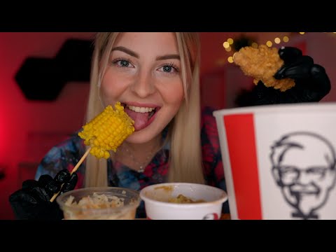 ASMR 4k MUKBANG KFC FRIED CHICKEN! 🍗 • NO TALKING (Eating Sounds)