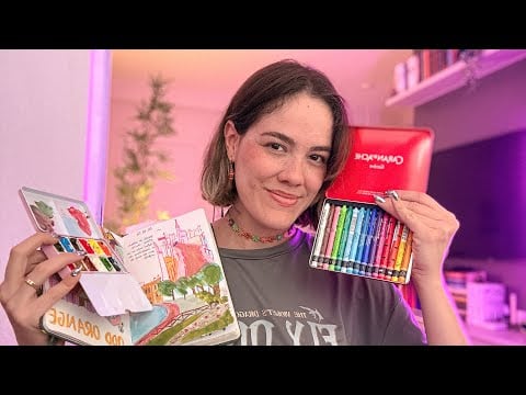 ASMR caseiro papelaria | meus materiais artísticos favoritos 🌙 voz suave br  