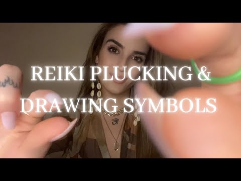 Reiki ASMR | Plucking & Drawing Reiki Symbols | plucking, symbols, hand fluttering, crystals