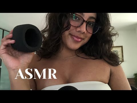 ASMR shirt scratching, collarbone tapping and mic pumping and swirling 🌀💙🦋