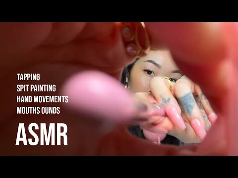 ASMR COME BACK :) mouth sounds | hand movements | spit painting | tapping | echo