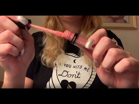 ASMR Lip Gloss Pumping & Application, Mouth Sounds, Hand Movements +(no talking)