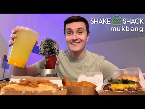 ASMR | Trying NEW Shake Shack Burger Food (mukbang)