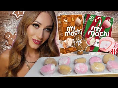 ASMR | 1st *Twelve Days Of Mukbang* Mochi Ice-Cream 🍨🎄🍬 (sticky eating sounds)