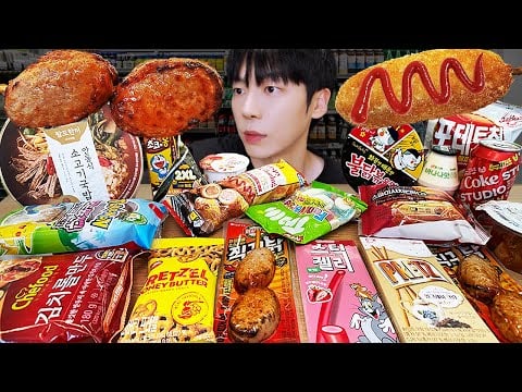 ASMR MUKBANG | 편의점 직접 만든 불닭볶음면 짜파게티 김밥 디저트 먹방 & 레시피 FIRE NOODLES HOTDOG EATING