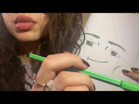 ASMR drawing you in 2 minutes (with camera tapping)