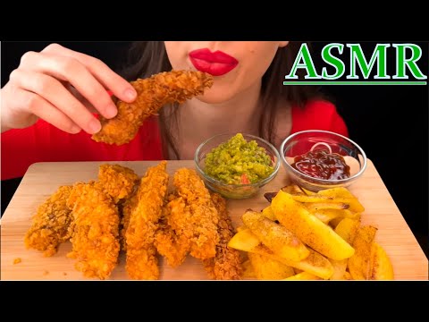 ASMR | Eating Homemade Chicken Strips With Fries | Crunchy SOUNDS | No Talking | Lady M. ASMR