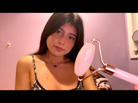 ASMR doing your skincare!🧴🧼🫧 (soft spoken roleplay, visual triggers)