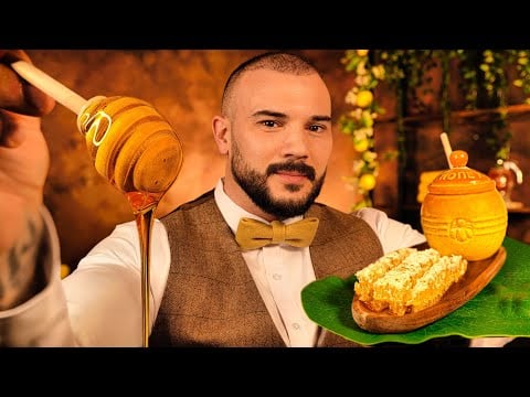 ASMR Honey Sleep Treatment 🍯 Honeycomb Face Mask | Manuka Oil Hair Play | Relaxing Head Massage
