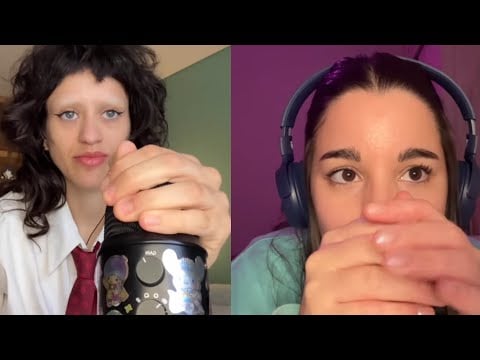 DOBLE ASMR con @LulaaASMR 🤍 Mic gripping y mouth sounds 