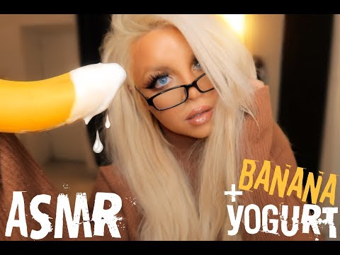 ASMR with BANANA + YOGURT 🍌🍼 | MUKBANG