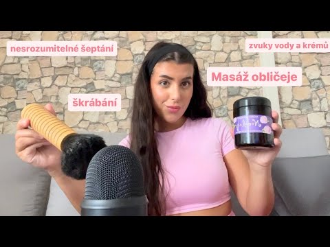 Masáž obličeje, zvuky rukou a nesrozumitelné šeptání ASMR CZ