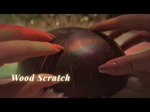 ASMR Wood Scratching🌳 Cozy Brain Tingles🪵 (with BGM)
