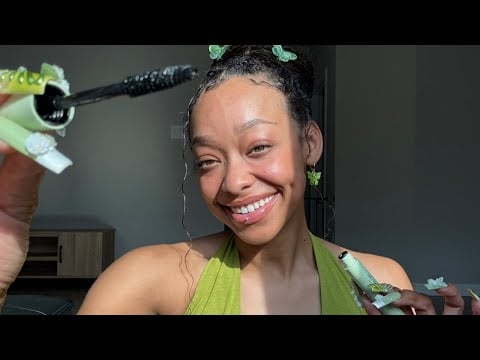 ASMR | DOING YOUR MAKEUP IN 5 MINS 🧚🏽💚