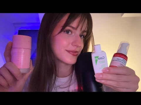 ASMR - je te fais ta skincare juste avant de dormir 🫧🧴
