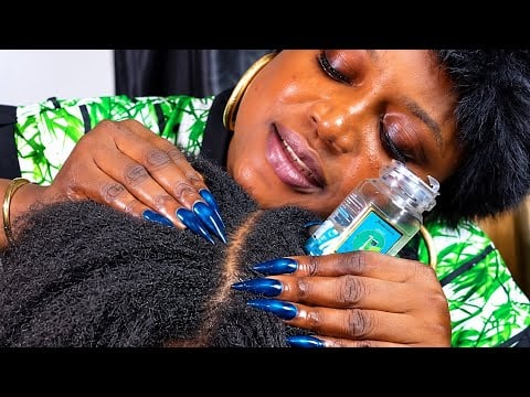 ASMR satisfying vitamin e capsule ear oiling massage, whispered braid scratching COMPILATION 
