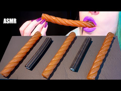 ASMR: SUPER CHEWY DOG CHEW BONES | Caramel & Mint Licorice Sticks 🍡 ~ Relaxing [No Talking|V] 😻