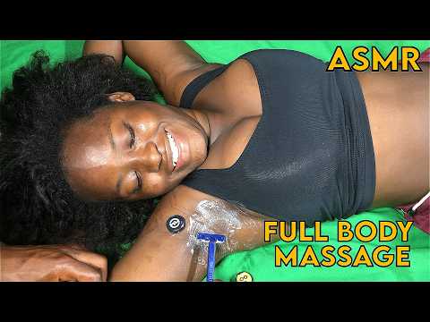 Asmr Armpit Shaving, Tickling Massage with Back, Foot, Neck & Shoulder Massage | ASMR Full Body