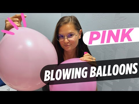 ASMR - only Pink BALLOONS - BLOWING | pop, tap | 🎈💕