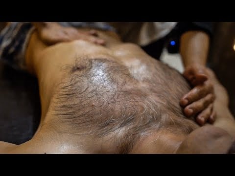 The Hairy 50 Year Old Masseur Getting Strong ASMR Full Body Massage Techniques Himself